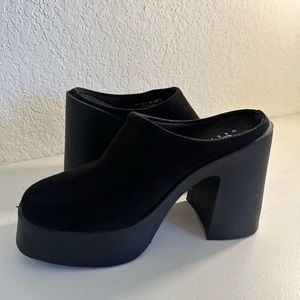 Black Platform Mules